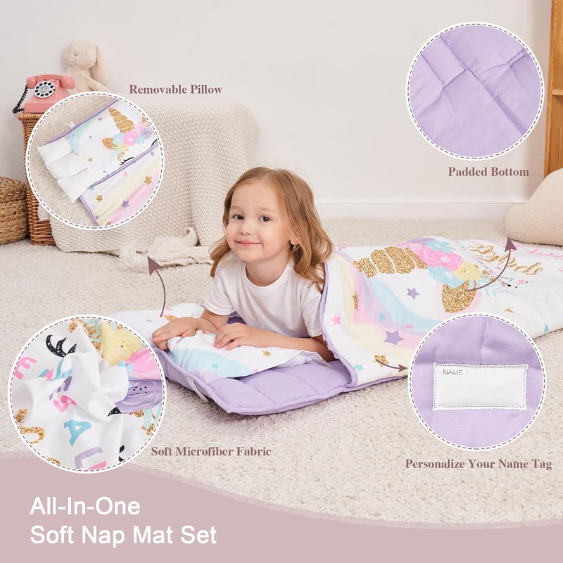 Cokouchyi Extra Large Toddler Nap mat by , Toddler Sleeping Bag with Removable Pillow, Measures 53 x 21 x 1.5 Inches, Sleeping Mat, Ideal for Daycare and Preschool Kindergarten - Image 5